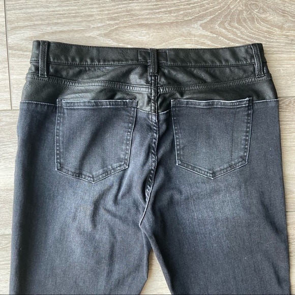 Current Elliott The Fused High Waist Stiletto Jeans Faux-Leather Trim - Picture 15 of 15